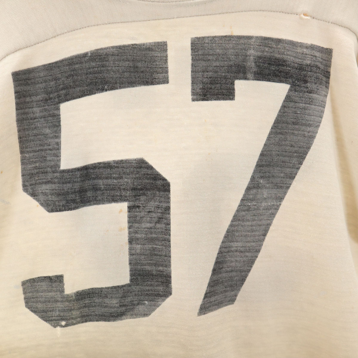 60s ヴィンテージ 57 長袖 Tシャツ ベージュ ロンT フットボールT メンズ