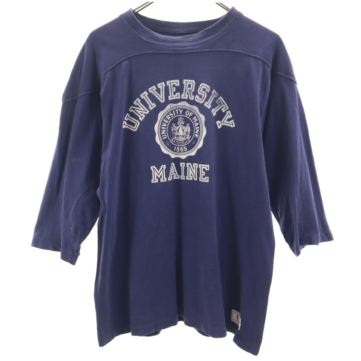 Champion チャンピオン 70s ヴィンテージ UNIVERSITY MAINE 7分袖 Tシャツ L ネイビー メンズ