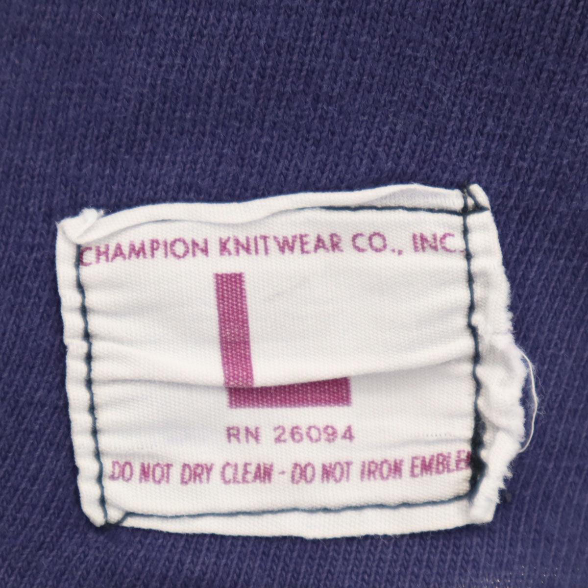 Champion チャンピオン 70s ヴィンテージ UNIVERSITY MAINE 7分袖 Tシャツ L ネイビー メンズ