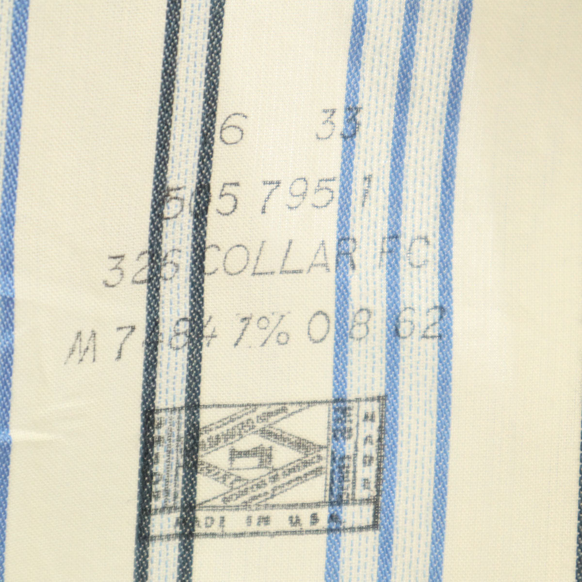 BRENT ブレント 70s USA製 ヴィンテージ ストライプ柄 長袖 Wカフス シャツ 16-33 生成り メンズ