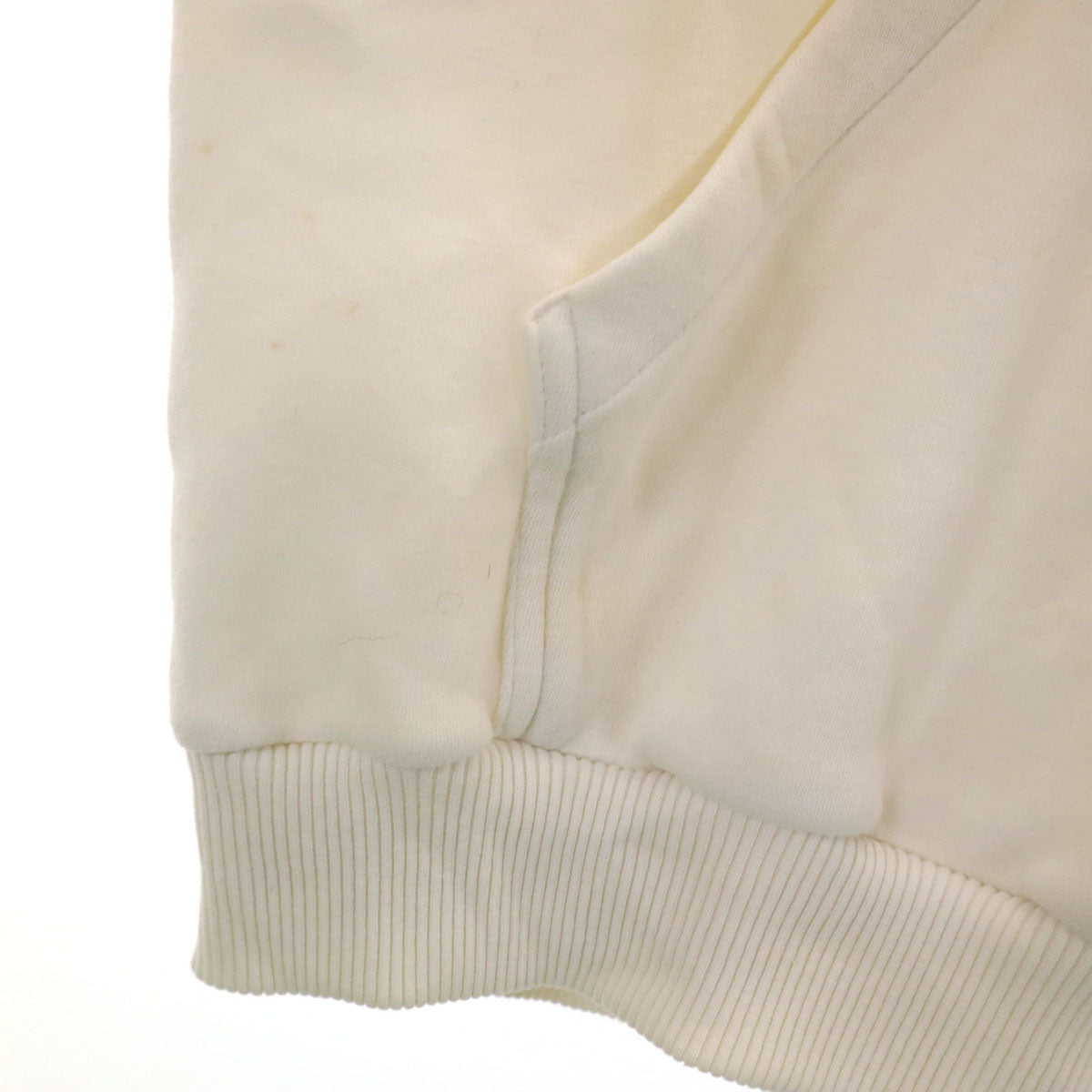 adidas アディダス 80s デサント製 ヴィンテージ トレフォイルロゴ 長袖 スウェットパーカー O アイボリー プルオーバー メンズ