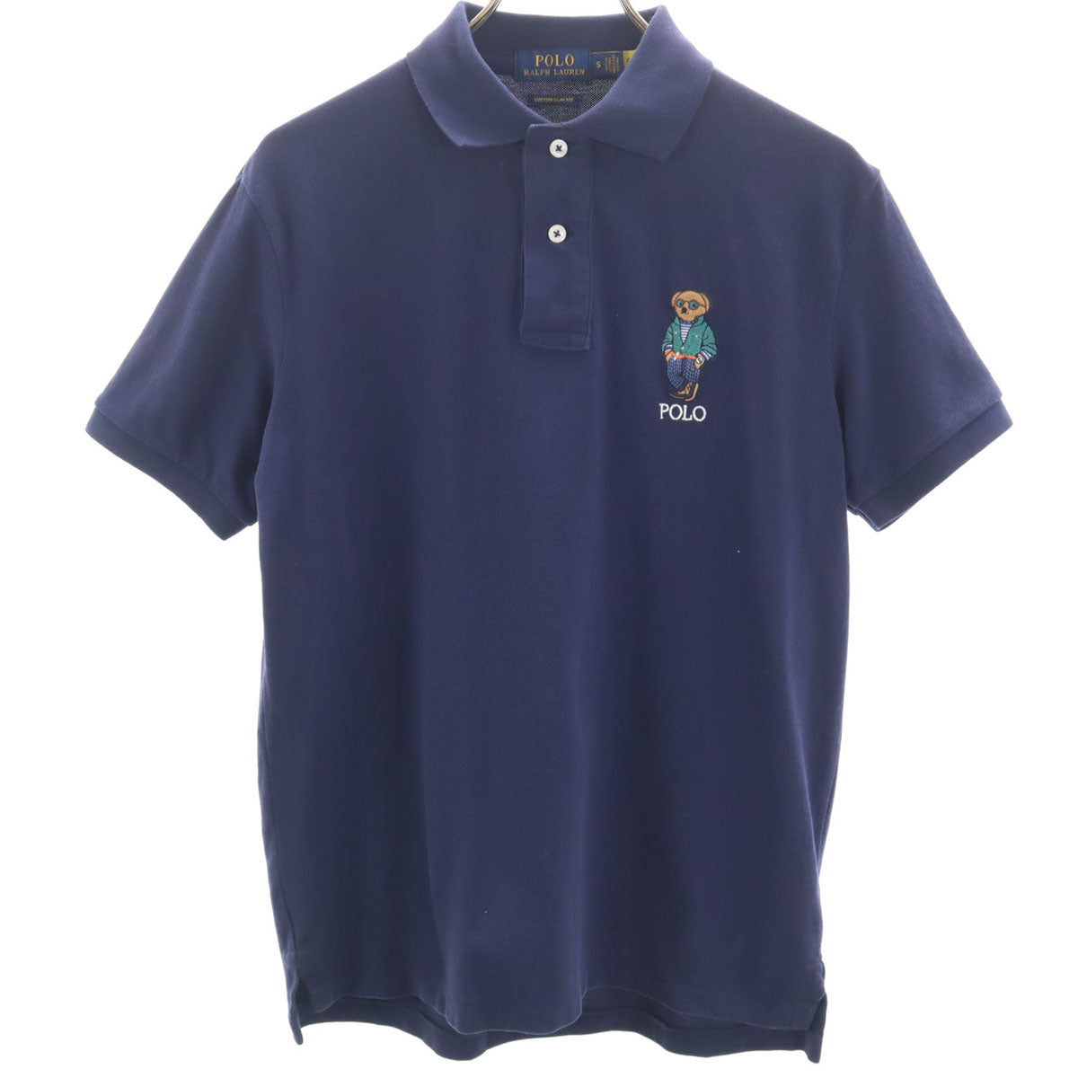 POLO RALPH LAUREN ポロラルフローレン ポロベア 半袖 ポロシャツ S ネイビー 鹿の子地 メンズ