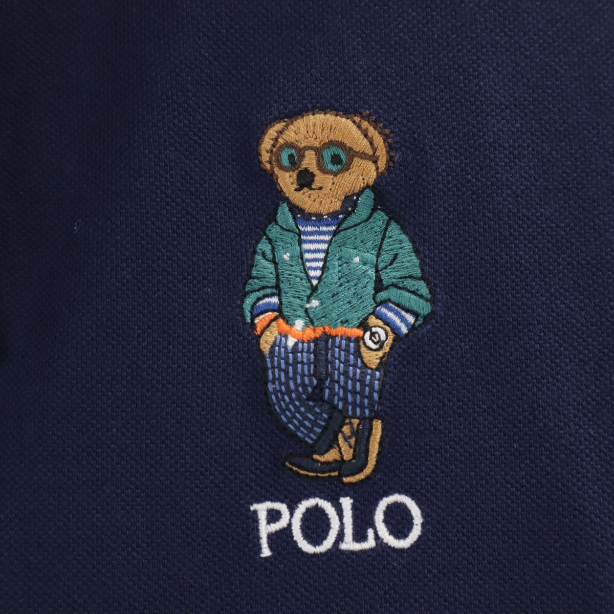 POLO RALPH LAUREN ポロラルフローレン ポロベア 半袖 ポロシャツ S ネイビー 鹿の子地 メンズ