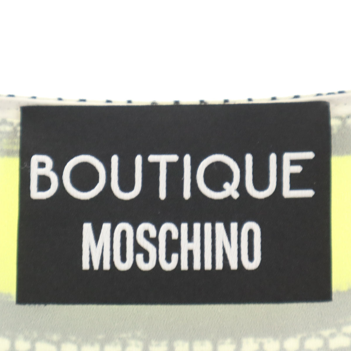 BOUTIQUE MOSCHINO ブティックモスキーノ 総柄 Vネック タンクトップ 40 ホワイト レディース