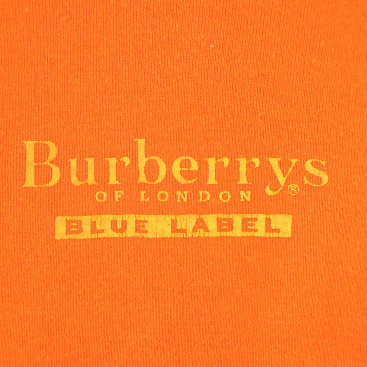 Burberrys OF LONDON BLUE LABEL バーバリーズ オブ ロンドン ブルーレーベル 90s オールド 半袖 Vネック Tシャツ M オレンジ レディース