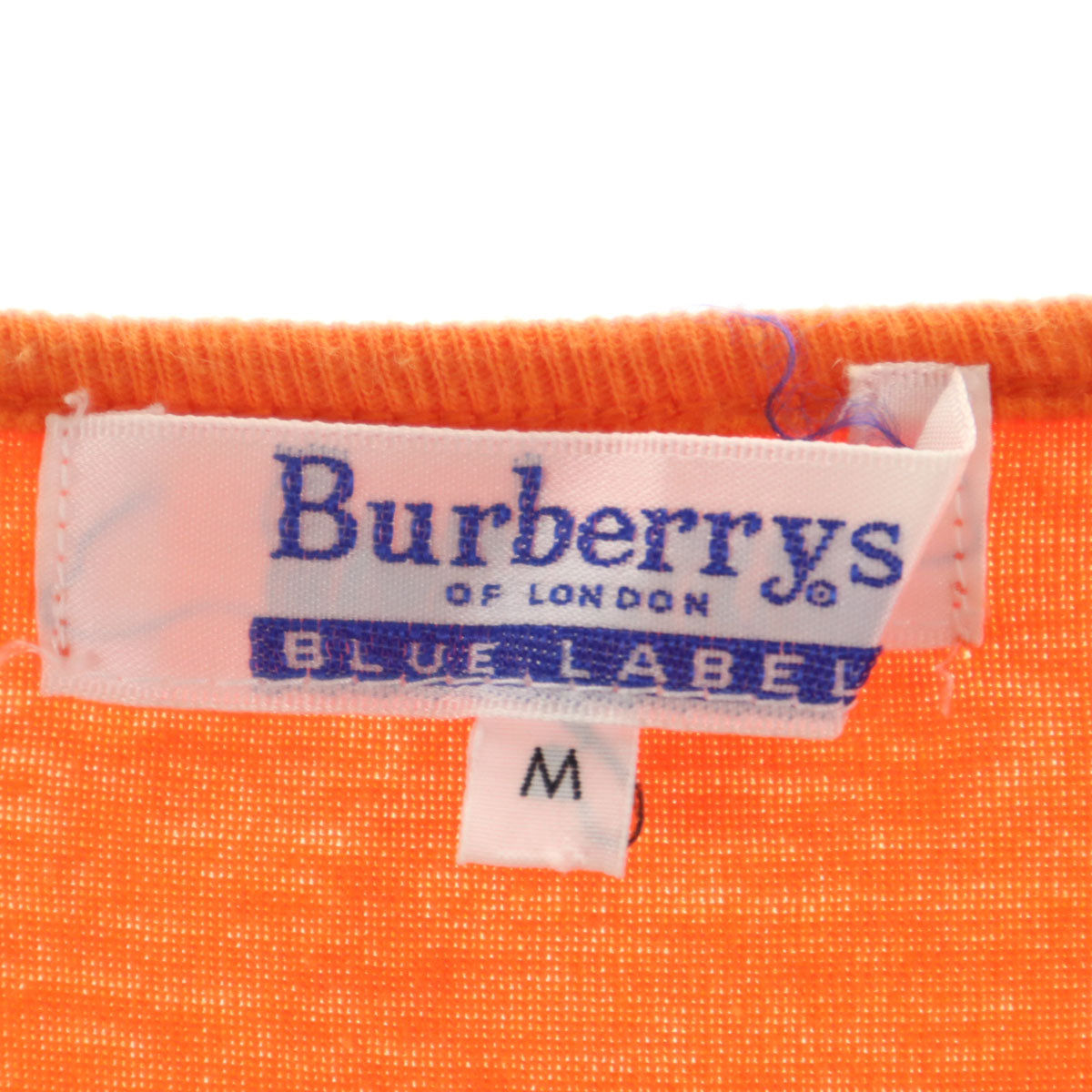 Burberrys OF LONDON BLUE LABEL バーバリーズ オブ ロンドン ブルーレーベル 90s オールド 半袖 Vネック Tシャツ M オレンジ レディース