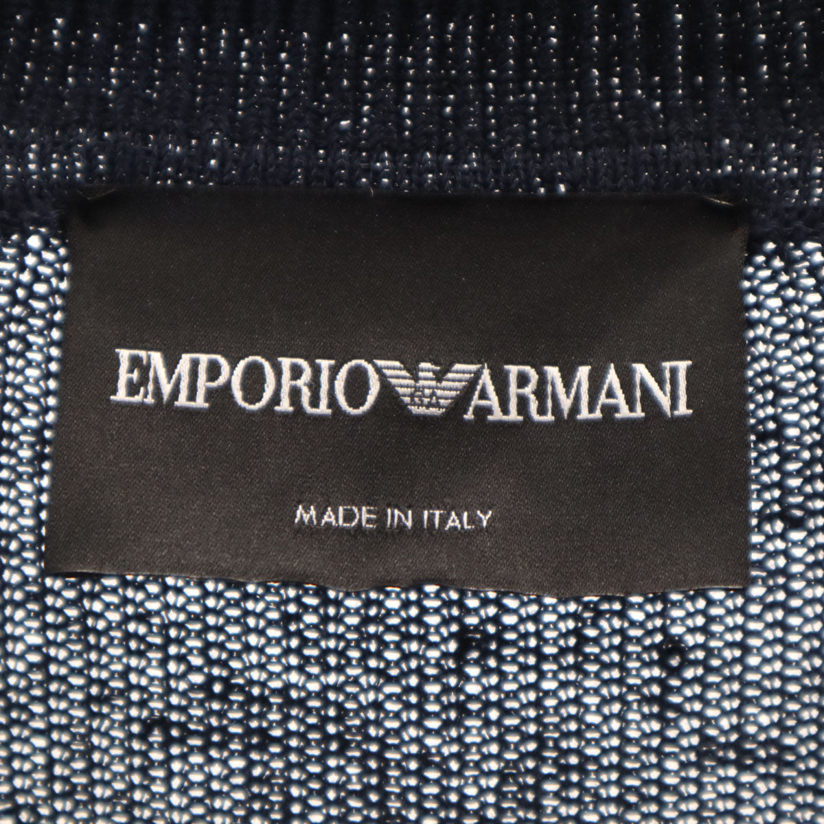 Emporio Armani エンポリオアルマーニ リネンブレンド 長袖 ニットカーディガン 44 ネイビー メンズ