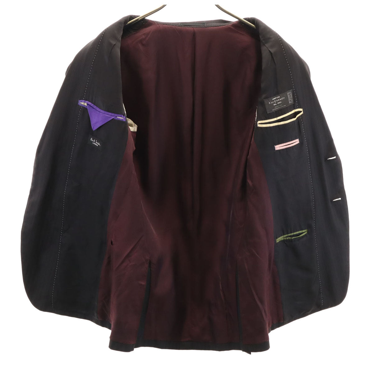 Paul Smith LONDON ポールスミスロンドン 日本製 ストライプ柄 テーラードジャケット S ブラック系 メンズ