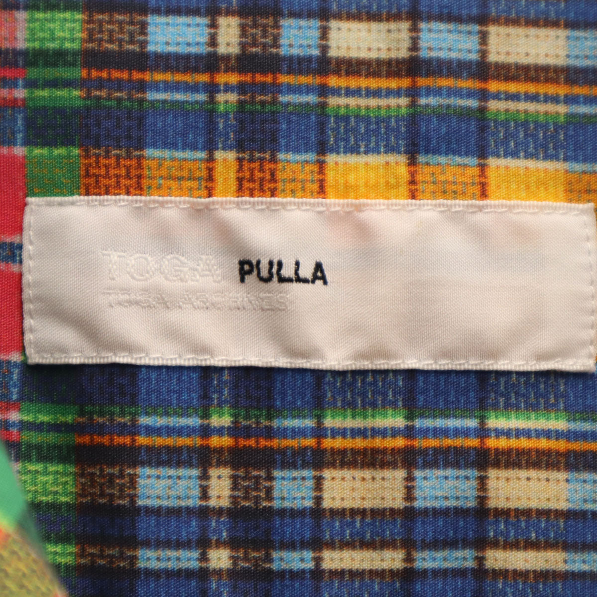 TOGA PULLA トーガプルラ チェック柄 半袖 シャツワンピース 36 マルチ レディース