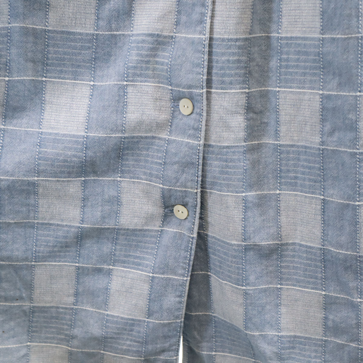 I.S. ISSEY MIYAKE アイエス イッセイミヤケ 90s 日本製 オールド チェック柄 ノースリーブ シャツワンピース M ブルーグレー レディース