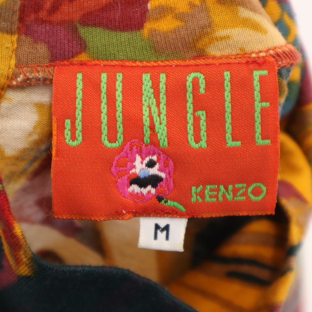 KENZO JUNGLE ケンゾージャングル 90s イタリア製 オールド 総柄 長袖 カットソー M レッド系 レディース