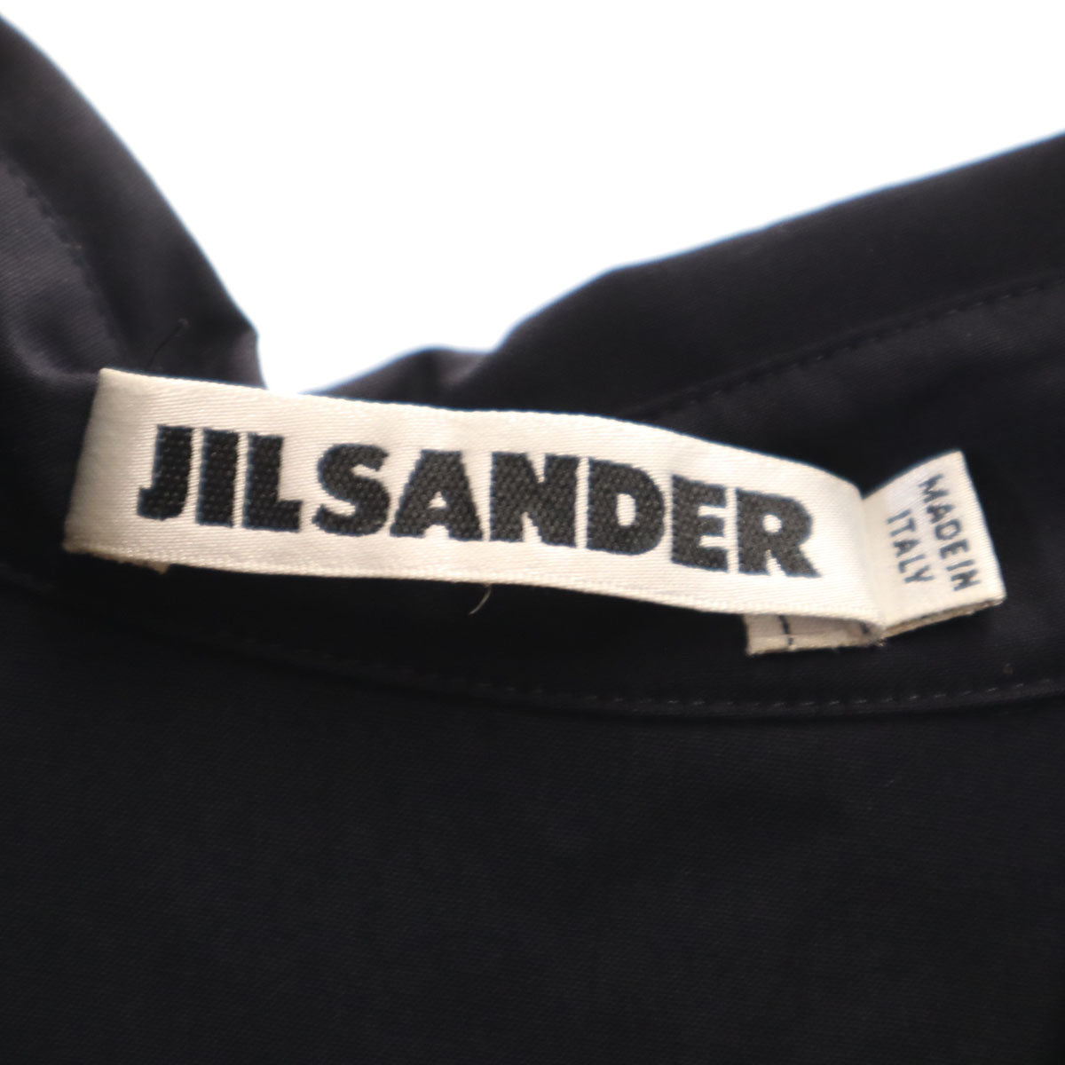 JIL SANDER ジルサンダー イタリア製 長袖 シャツワンピース 34 濃紺 レディース