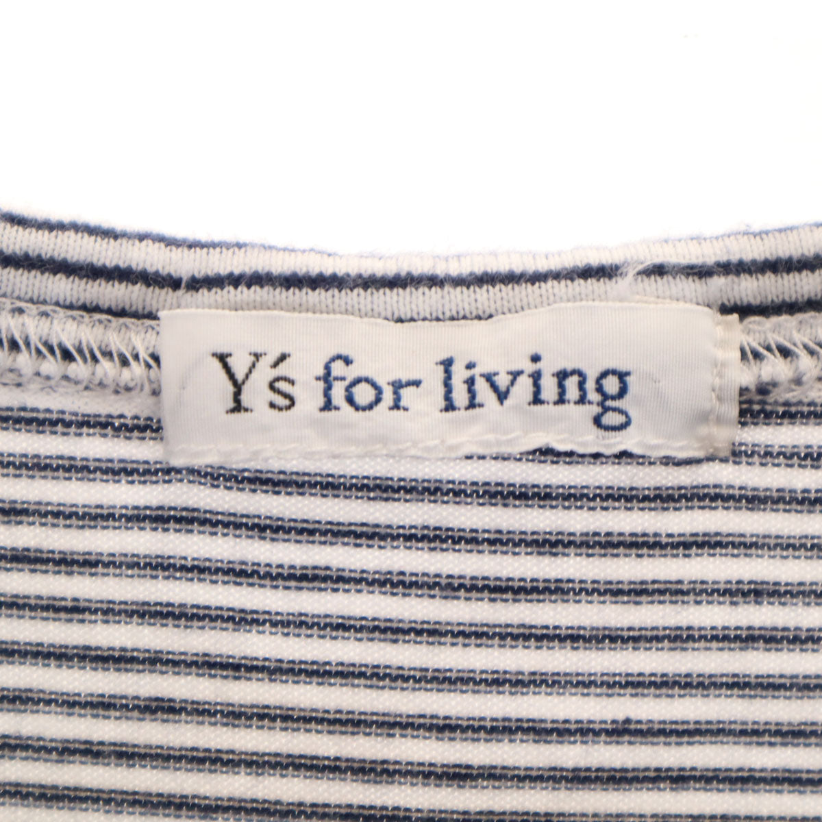 Y's for living ワイズフォーリビング ボーダー柄 半袖 Tシャツ ホワイト レディース