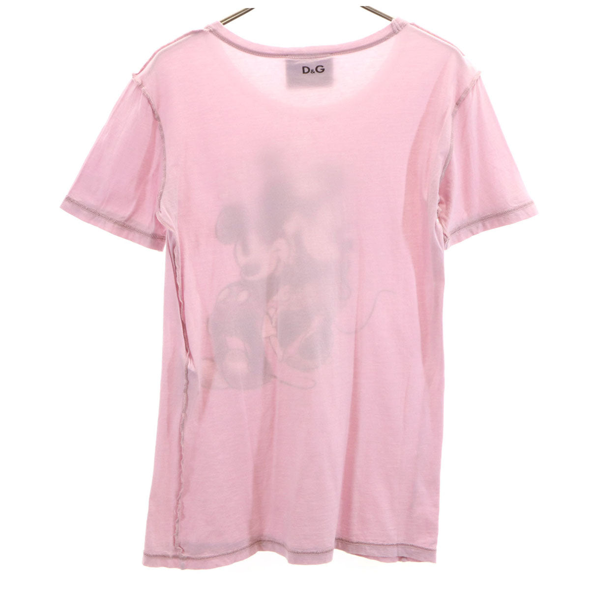 D&G DOLCE&GABBANA ディーアンドジードルチェアンドガッバーナ Disney ディズニー コラボ イタリア製 ミッキー ミニー 半袖 Tシャツ 38 ピンクパープル レディース