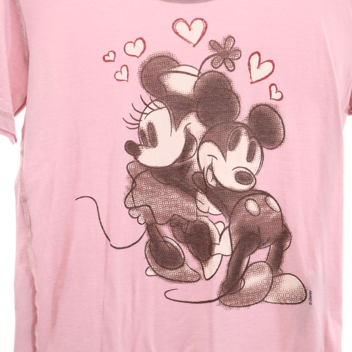 D&G DOLCE&GABBANA ディーアンドジードルチェアンドガッバーナ Disney ディズニー コラボ イタリア製 ミッキー ミニー 半袖 Tシャツ 38 ピンクパープル レディース
