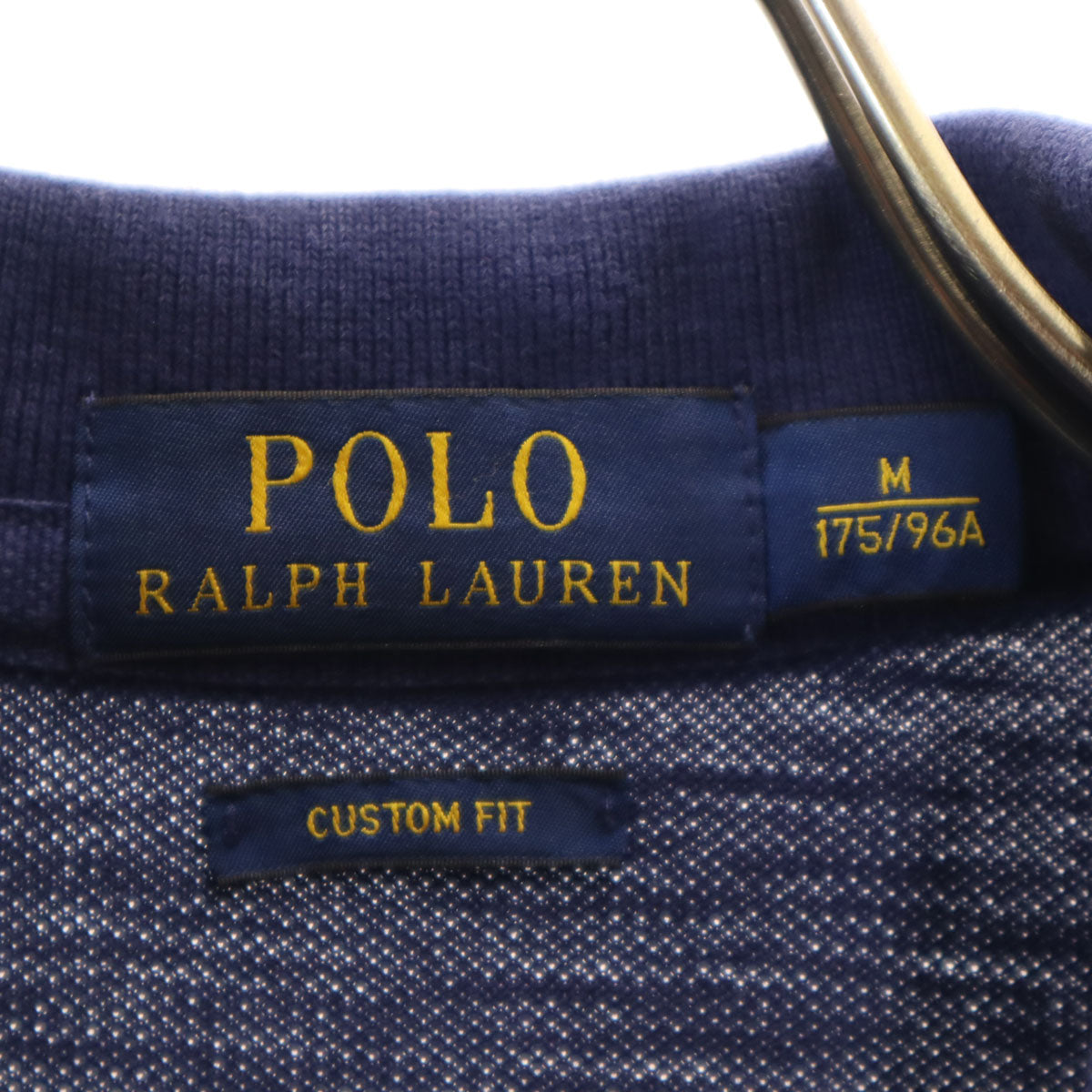 POLO RALPH LAUREN ポロラルフローレン タイガー ドラゴン刺繍 半袖 CUSTOM FIT ポロシャツ M ネイビー 鹿の子 虎 龍 メンズ