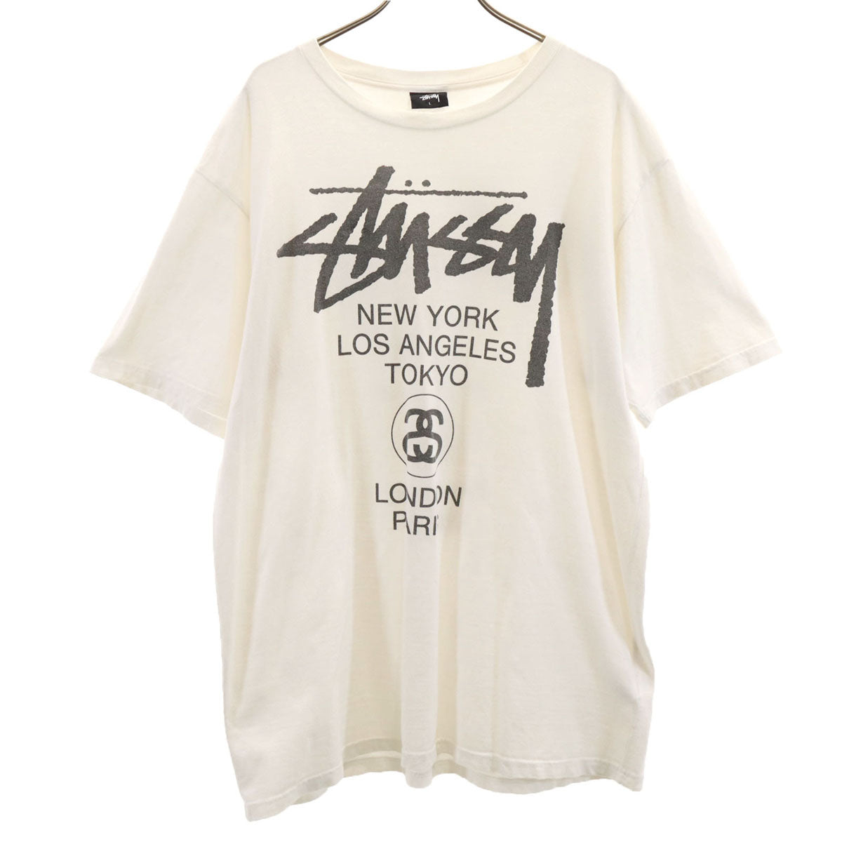 STUSSY ステューシー 半袖 Tシャツ L ホワイト メンズ