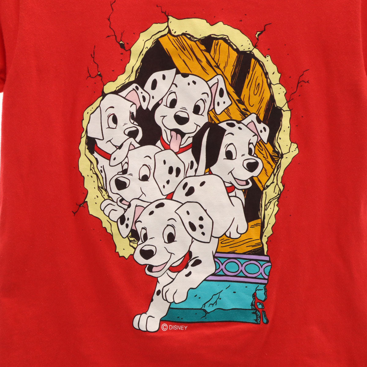 Hanes ヘインズ 90s USA製 オールド 101匹わんちゃん 半袖 Tシャツ M レッド Disney ディズニー キッズ