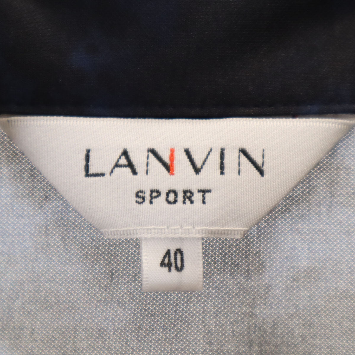 美品 LANVIN SPORT ランバンスポール 総柄 ゴルフ 半袖 ポロシャツ 40 ネイビー メンズ