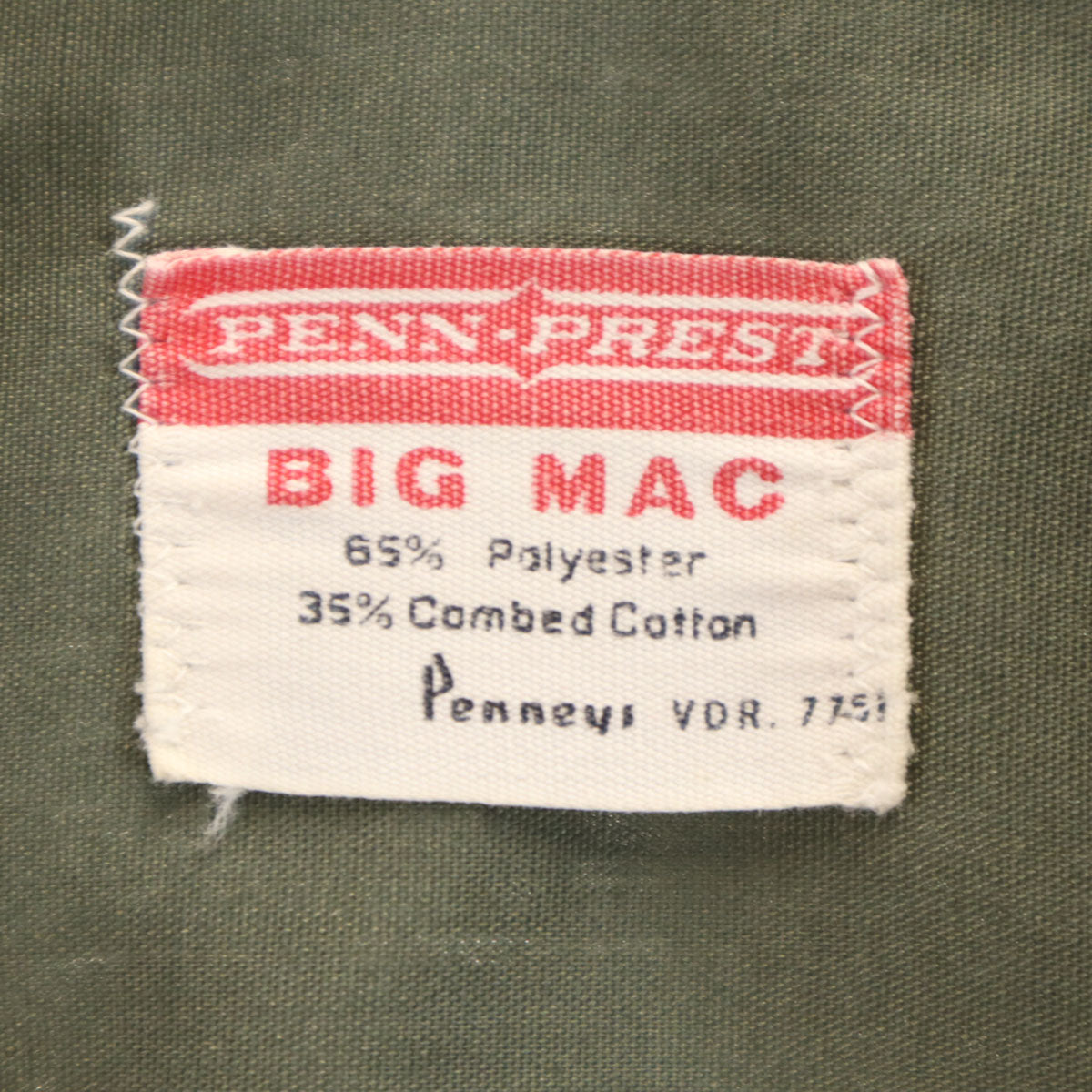 BIG MAC ビッグマック 60s 70s ヴィンテージ 半袖 ワークシャツ カーキ メンズ