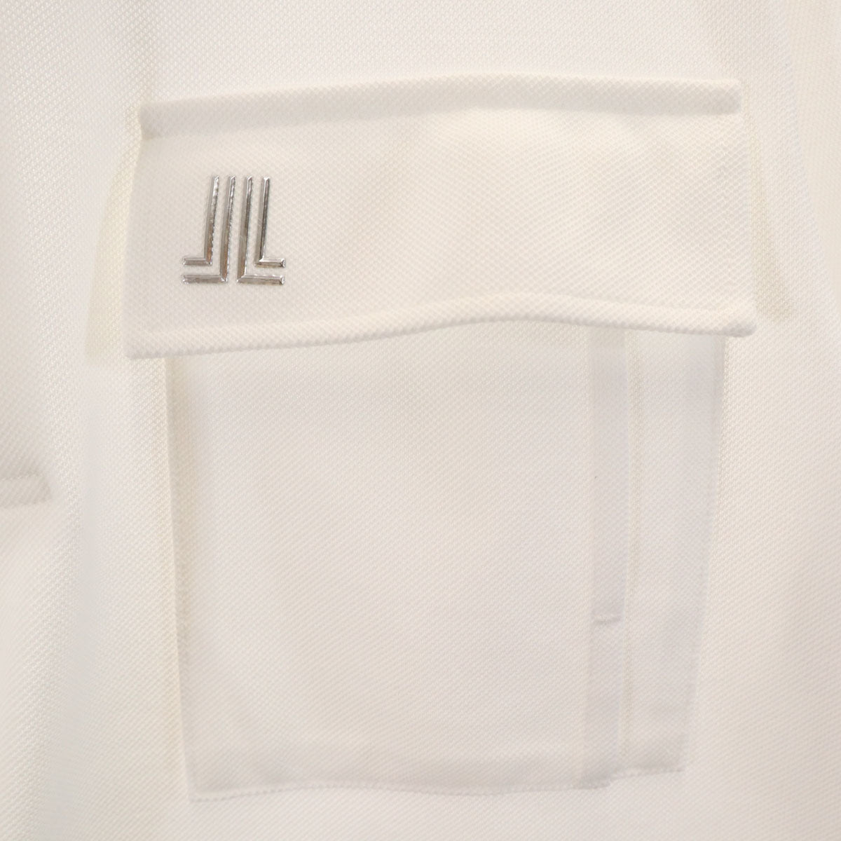 美品 LANVIN SPORT ランバンスポール 日本製 ゴルフ 半袖 ポロシャツ 40 ホワイト メンズ