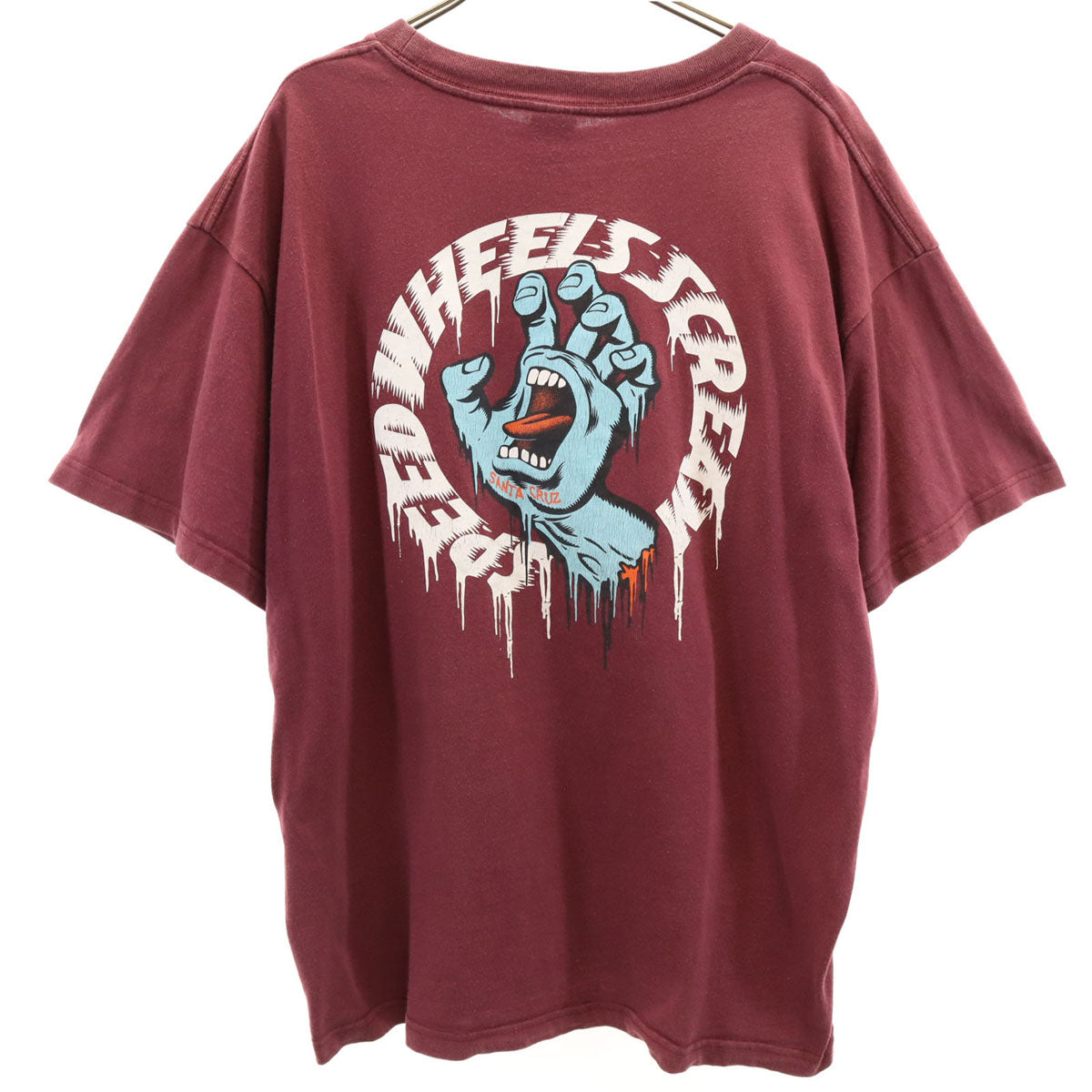 SANTA CRUZ サンタクルーズ バックロゴ 半袖 Tシャツ XL ワインレッド メンズ