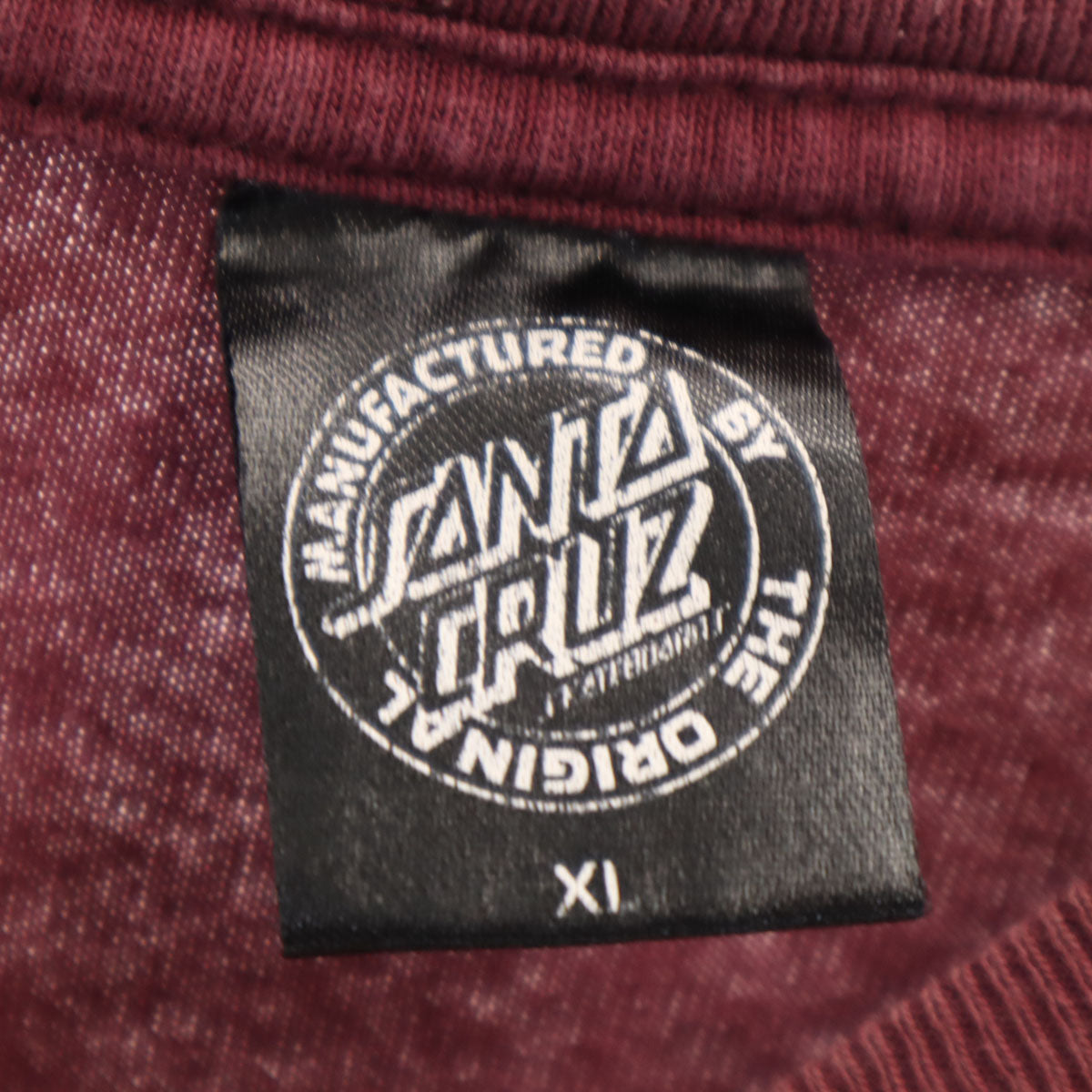 SANTA CRUZ サンタクルーズ バックロゴ 半袖 Tシャツ XL ワインレッド メンズ