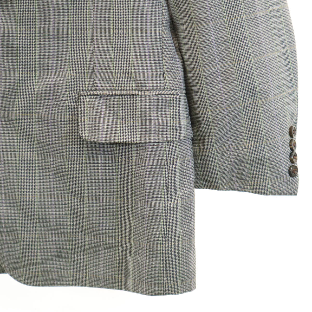 Burberrys バーバリーズ 90s オールド ウールブレンド チェック柄 テーラードジャケット 96-86-170AB5 グレー C-TK83 メンズ