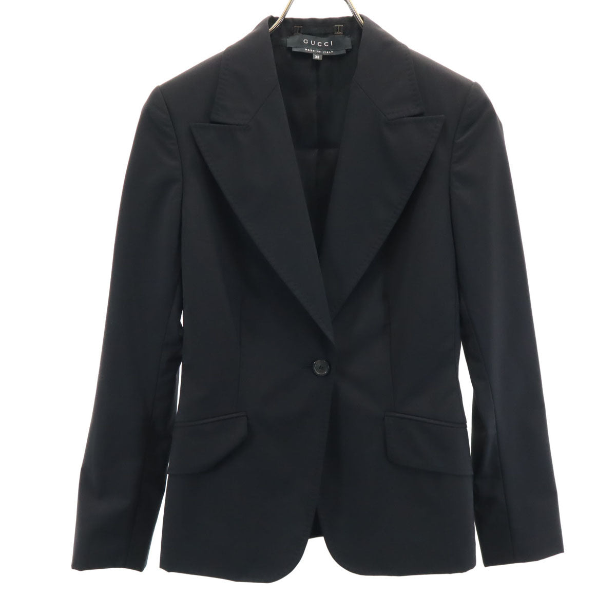 GUCCI グッチ イタリア製 テーラードジャケット 38 ブラック レディース
