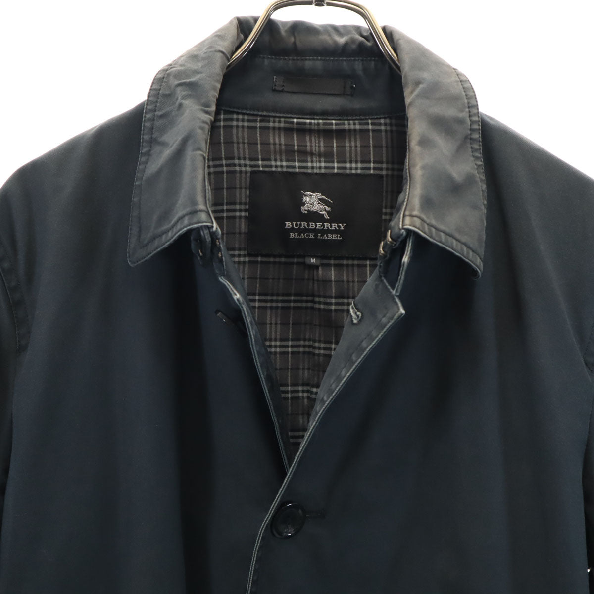 BURBERRY BLACK LABEL バーバリーブラックレーベル ステンカラーコート M ブラック メンズ