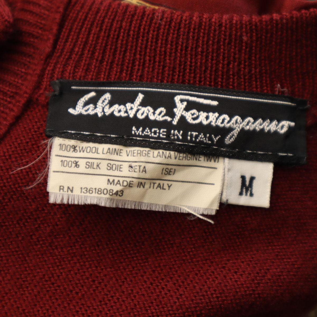 Salvatore Ferragamo サルヴァトーレフェラガモ 90s イタリア製 オールド 長袖 アンサンブル M ボルドー レディース