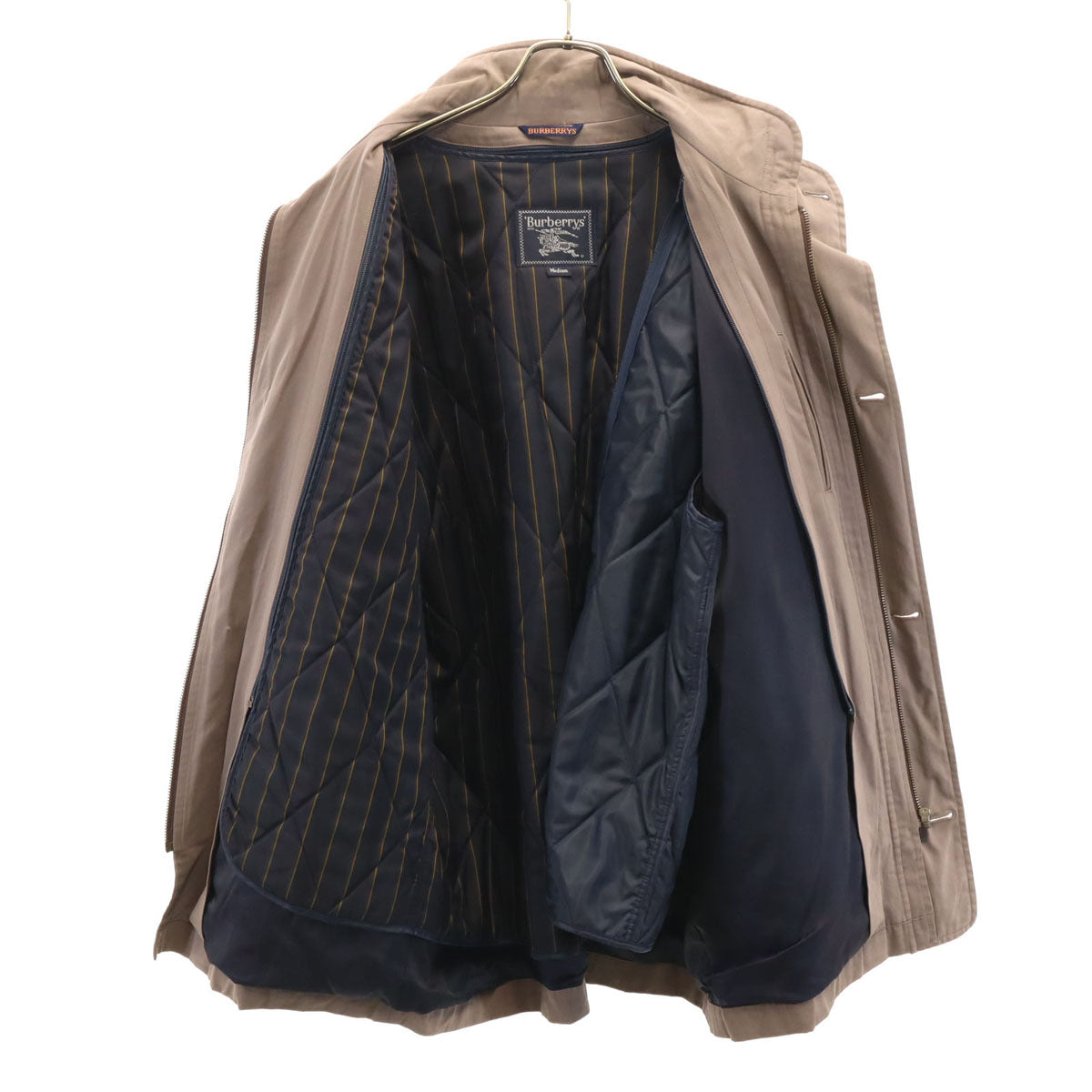 Burberrys バーバリーズ 90s オールド ハーフ コート M ブラウングレー系 ライナー付き メンズ