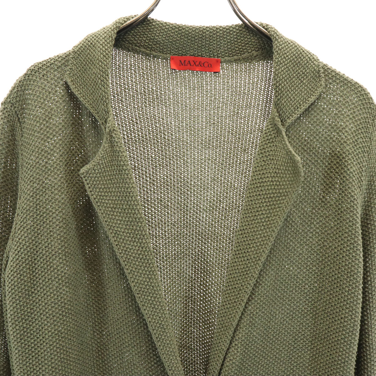 MAX&CO マックスアンドコー 長袖 ニットカーディガン S カーキ レディース