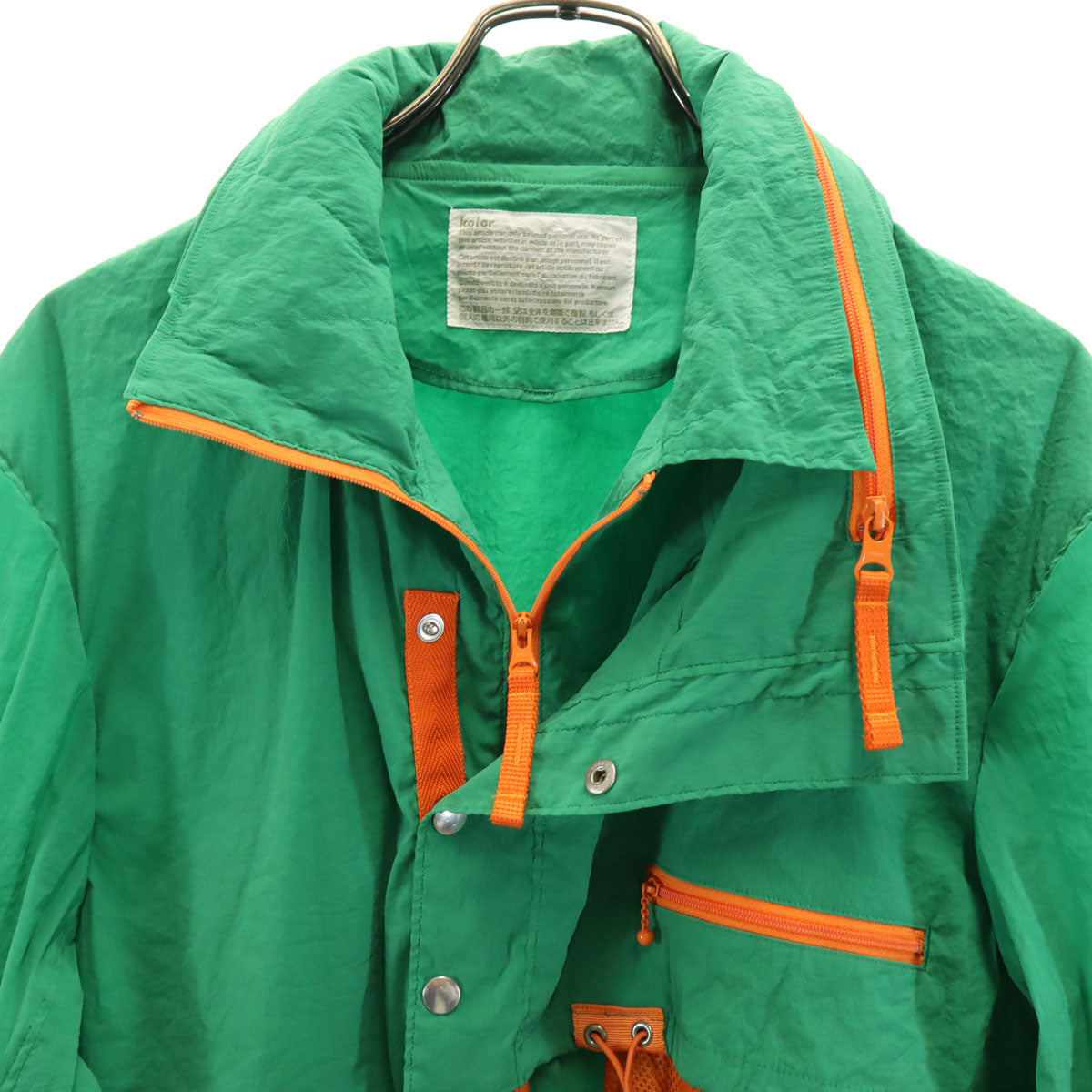 kolor カラー 日本製 ウルトラライトペーパー ナイロンジャケット 1 グリーン フーディー メンズ