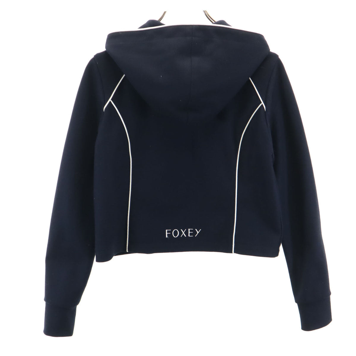 FOXEY NEW YORK フォクシーニューヨーク 日本製 長袖 ジップパーカー 40 ネイビー レディース