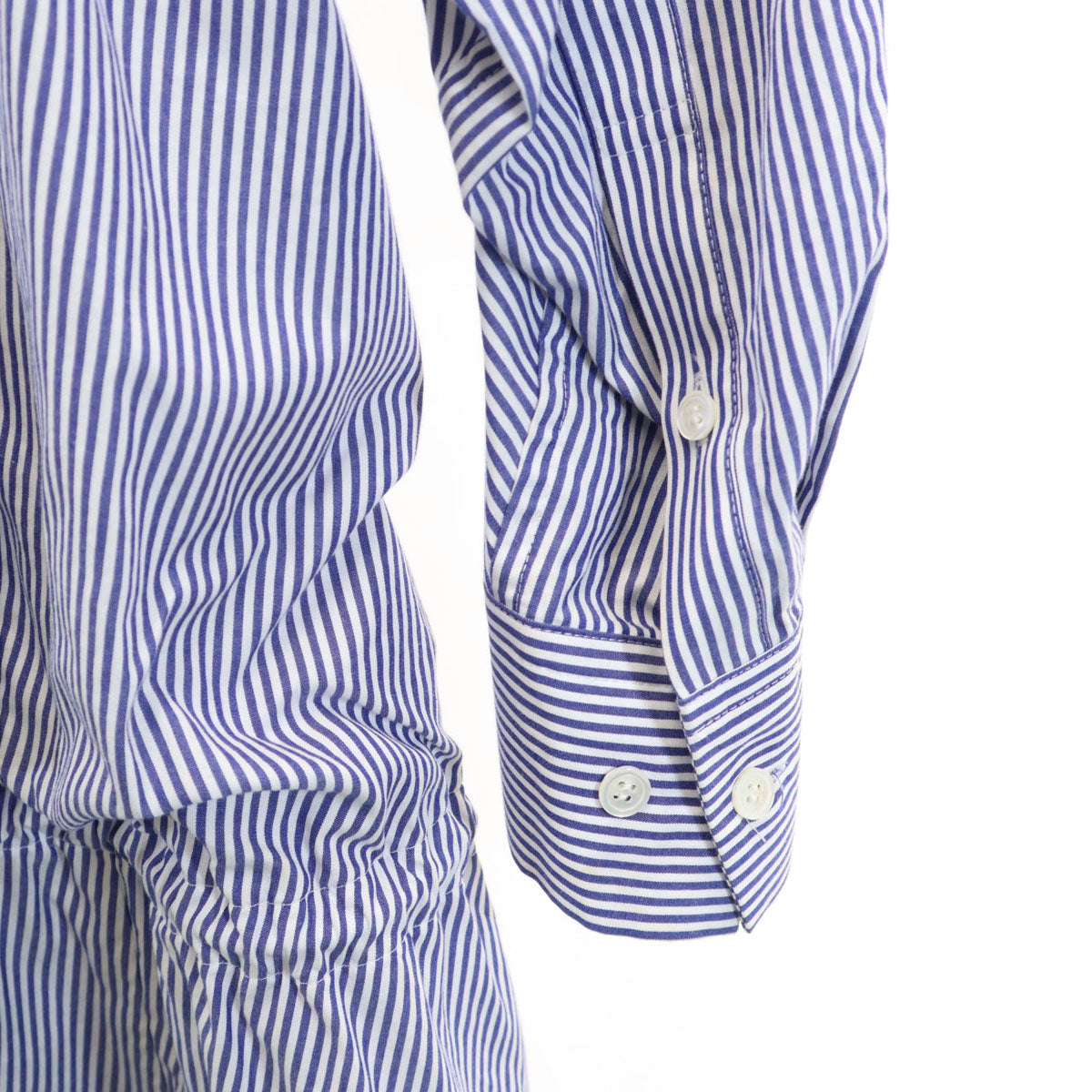 Sacai サカイ 日本製 ストライプ柄 長袖 シャツ切り替え ワンピース 1 ブルー 15-02334 レディース