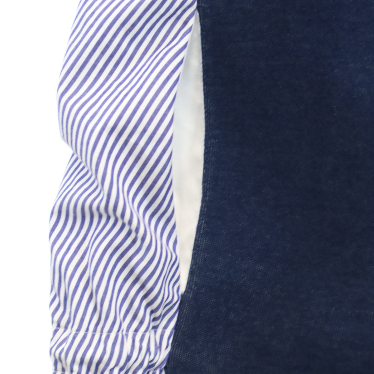 Sacai サカイ 日本製 ストライプ柄 長袖 シャツ切り替え ワンピース 1 ブルー 15-02334 レディース