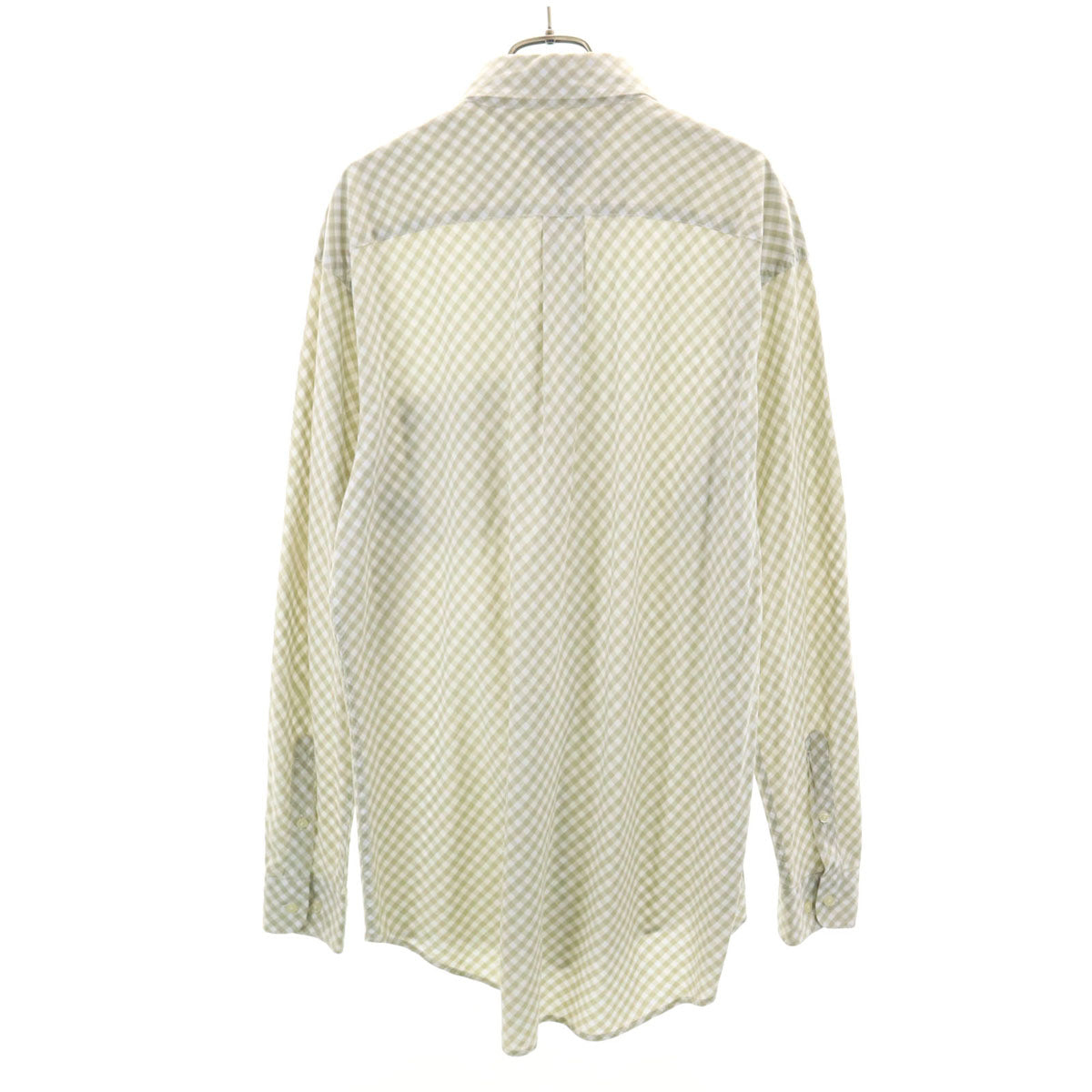 TOMMY HILFIGER トミーヒルフィガー 90s オールド フラッグタグ ギンガムチェック柄 長袖 ボタンダウンシャツ M ライトグリーン メンズ