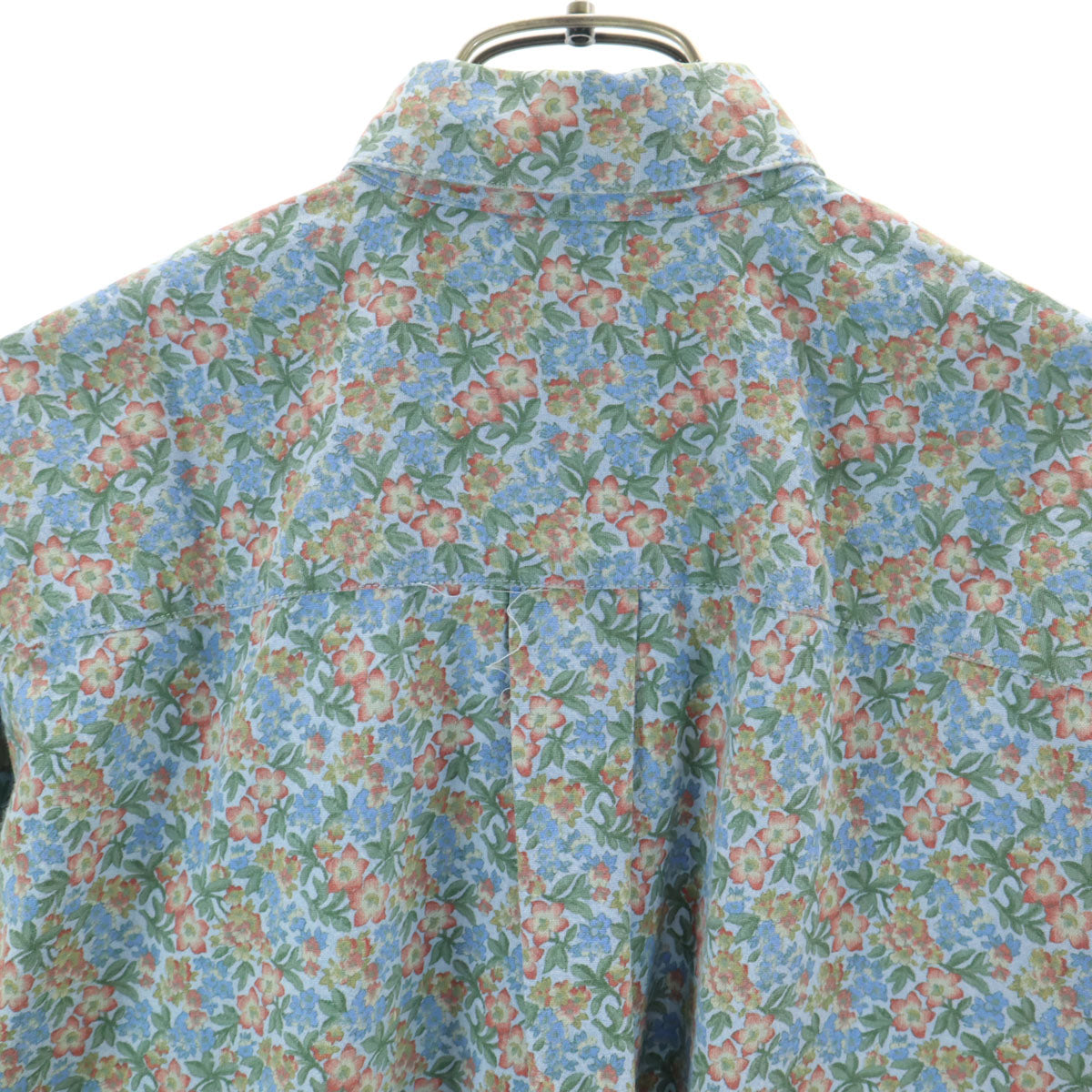 GAP ギャップ 90s オールド 紺タグ 花柄 長袖 コットンシャツ S ライトブルー レディース