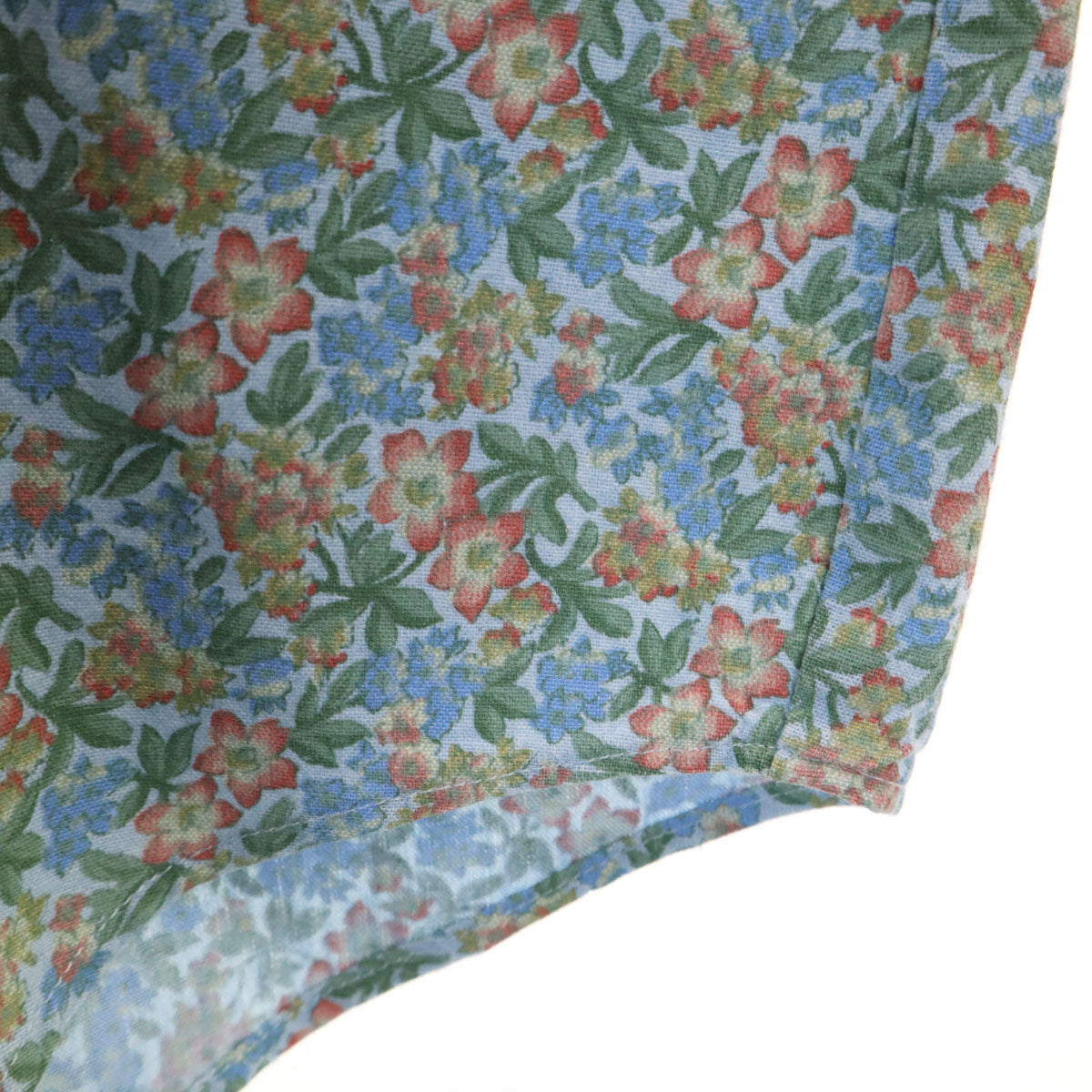 GAP ギャップ 90s オールド 紺タグ 花柄 長袖 コットンシャツ S ライトブルー レディース