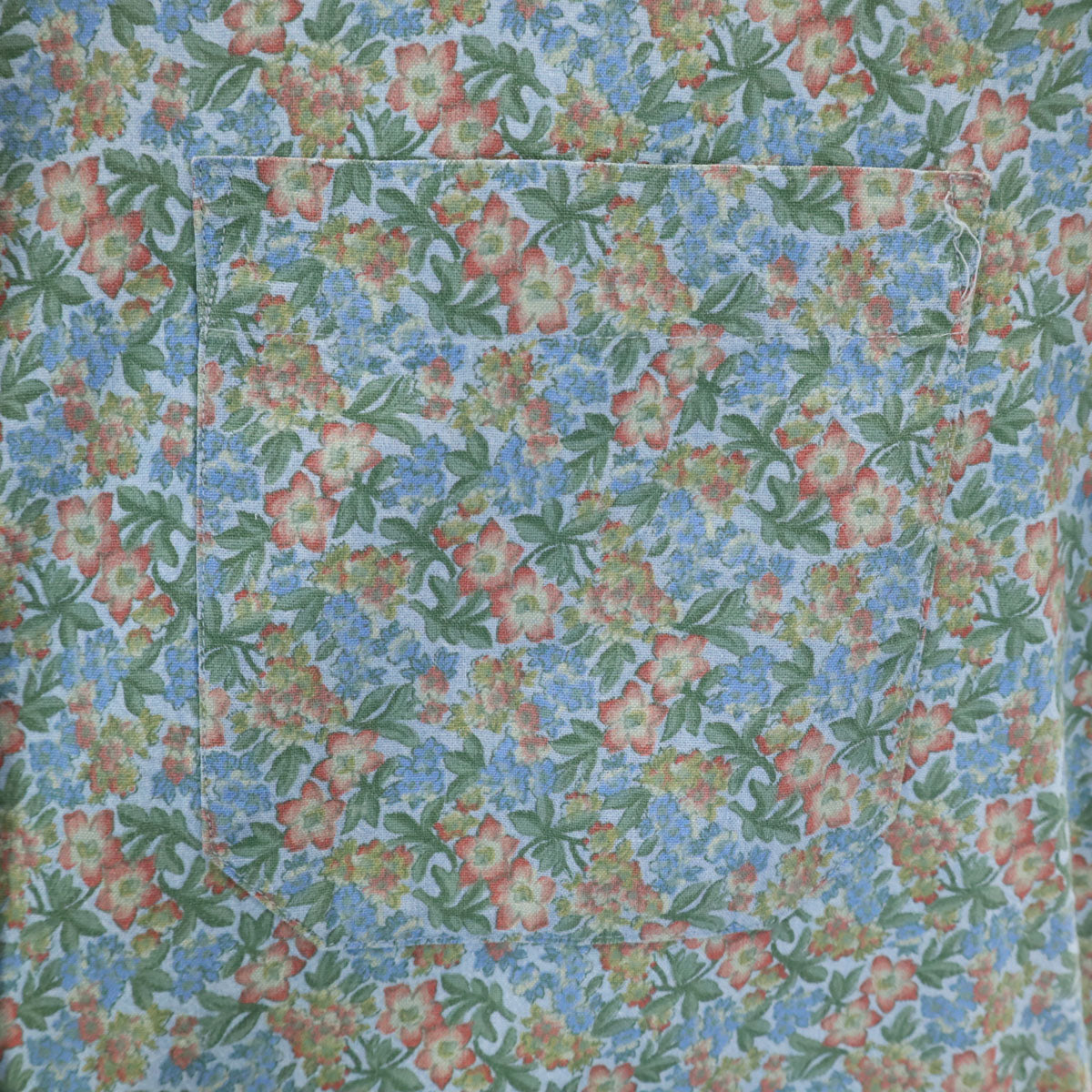 GAP ギャップ 90s オールド 紺タグ 花柄 長袖 コットンシャツ S ライトブルー レディース