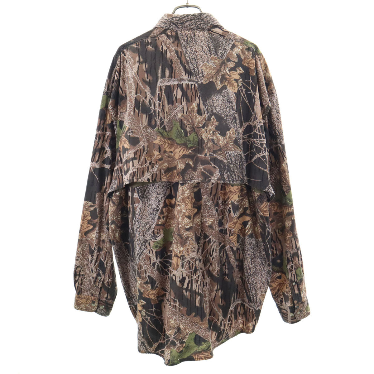 Columbia コロンビア 90s オールド リアルツリーカモ柄 長袖 コットンシャツ XXL ブラウン 裏地メッシュ アウトドア メンズ