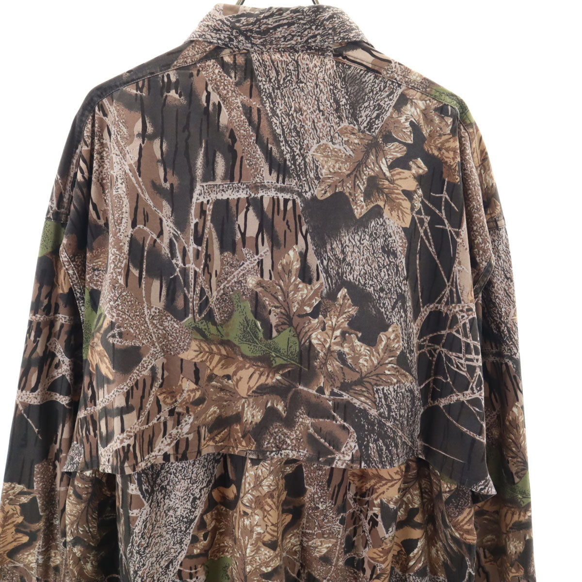 Columbia コロンビア 90s オールド リアルツリーカモ柄 長袖 コットンシャツ XXL ブラウン 裏地メッシュ アウトドア メンズ