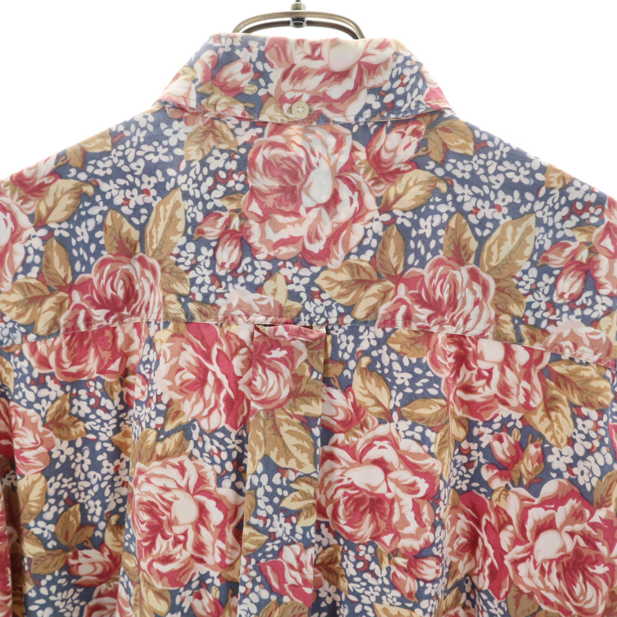 Banana Republic バナナリパブリック 80s 90s オールド 総柄 長袖 ハワイアン ボタンダウンシャツ XL レッド メンズ