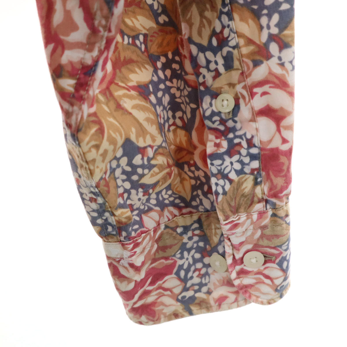 Banana Republic バナナリパブリック 80s 90s オールド 総柄 長袖 ハワイアン ボタンダウンシャツ XL レッド メンズ