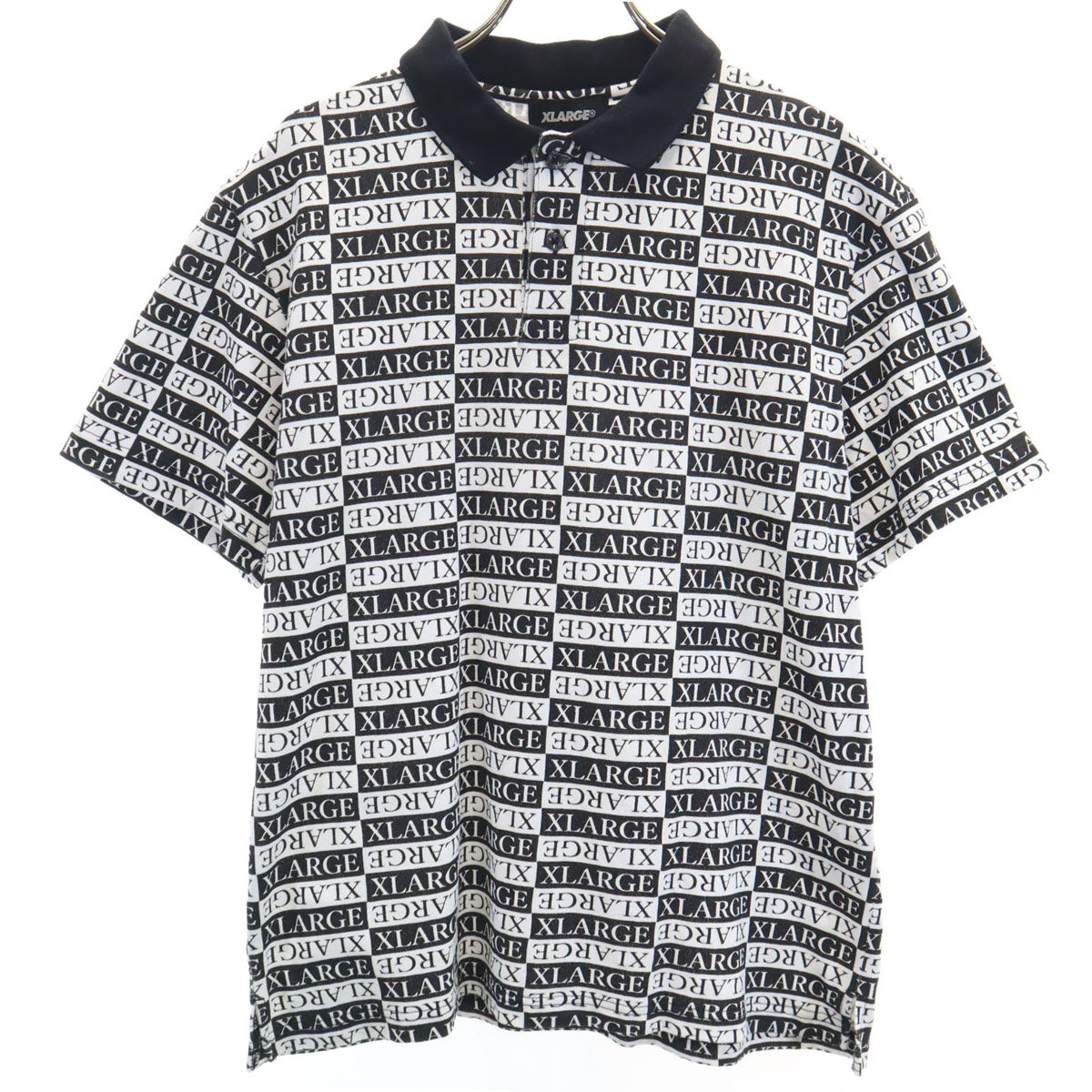 XLARGE エクストララージ 総ロゴ 半袖 ポロシャツ S ホワイト メンズ
