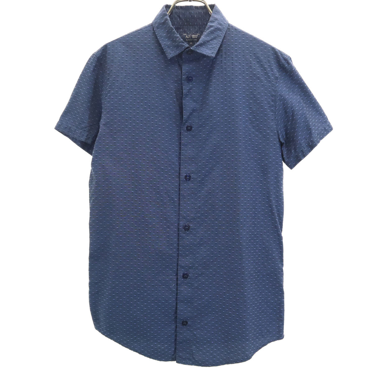 ARMANI JEANS アルマーニジーンズ 総柄 半袖 シャツ XS ネイビー メンズ