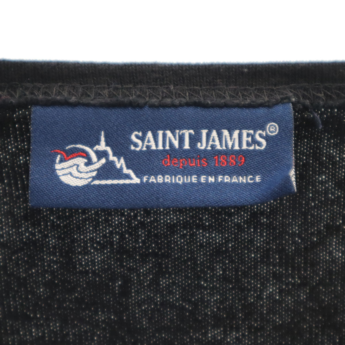 SAINT JAMES セントジェームス フランス製 オールド 7分袖 ボートネック バスクシャツ XXS ブラック メンズ
