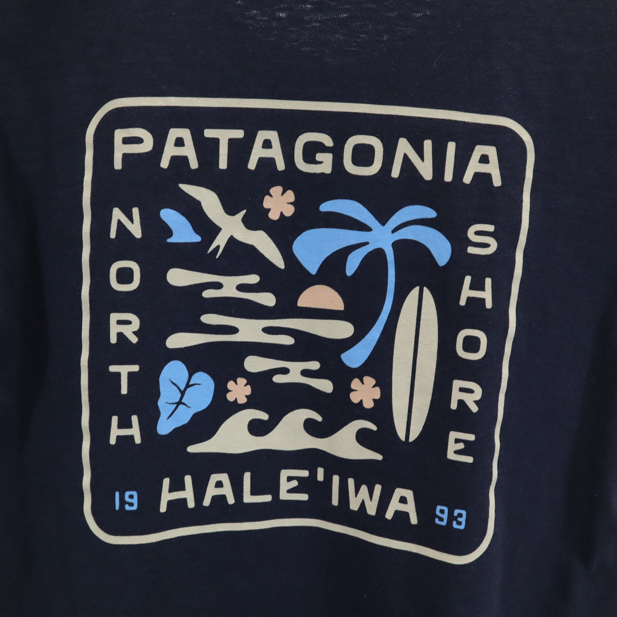 patagonia パタゴニア ハレイワ店限定 バックプリント 半袖 Tシャツ XS ネイビー 37725FA24 アウトドア メンズ