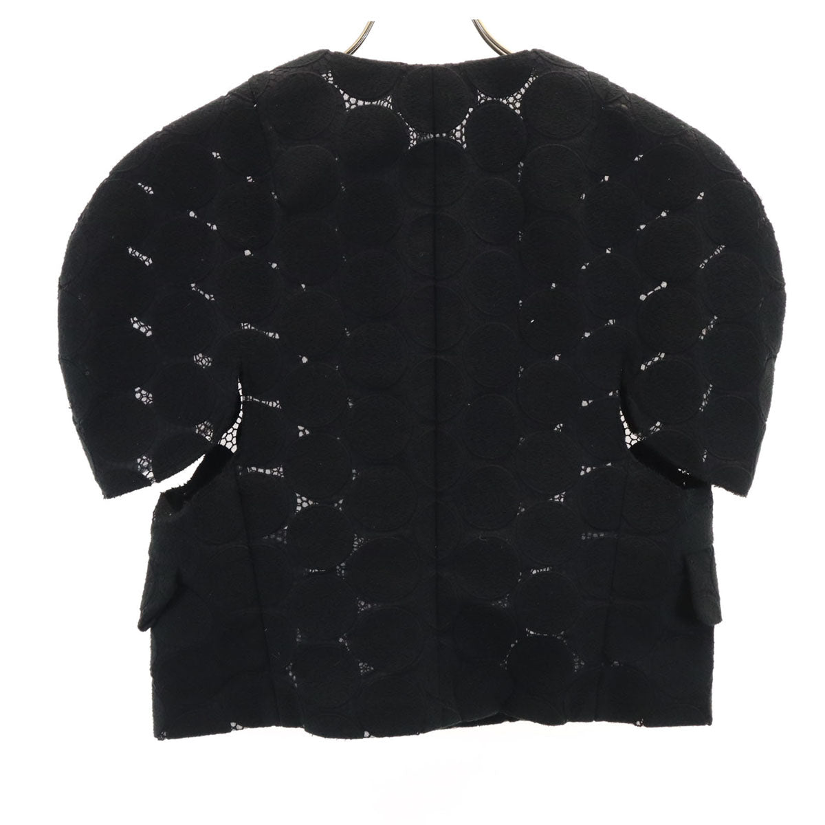 COMME des GARCONS コムデギャルソン 2008年 日本製 ドット柄 エンブロイダリーレース ジャケット S ブラック レディース